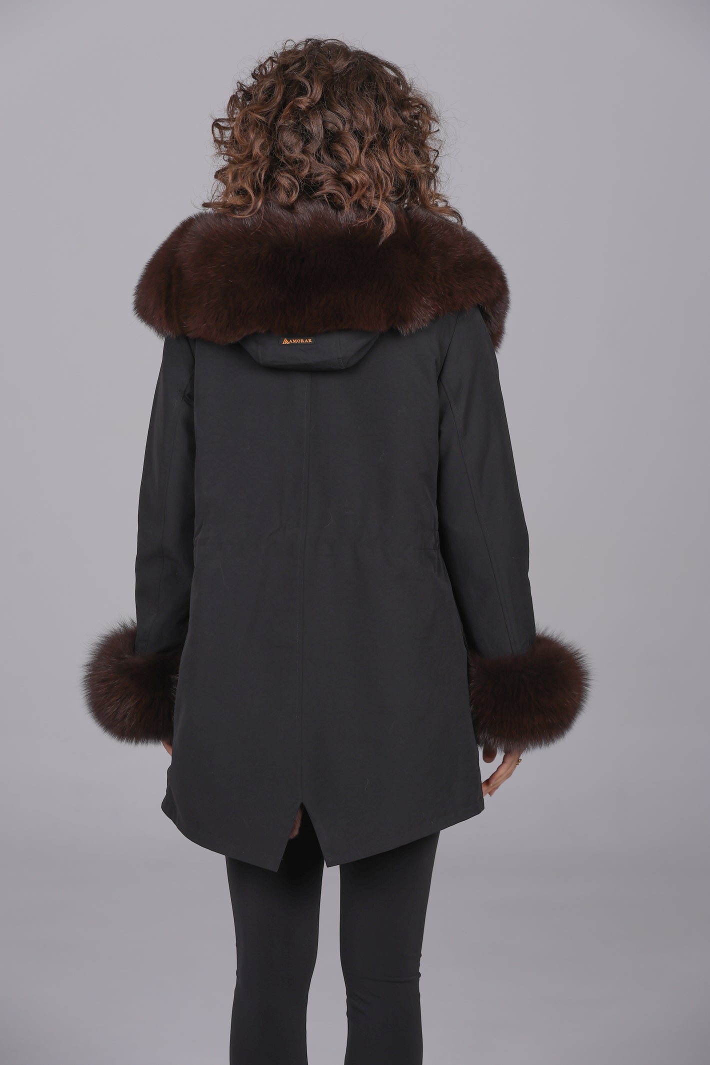 Fox Brown waterproof cotton blend long parka
