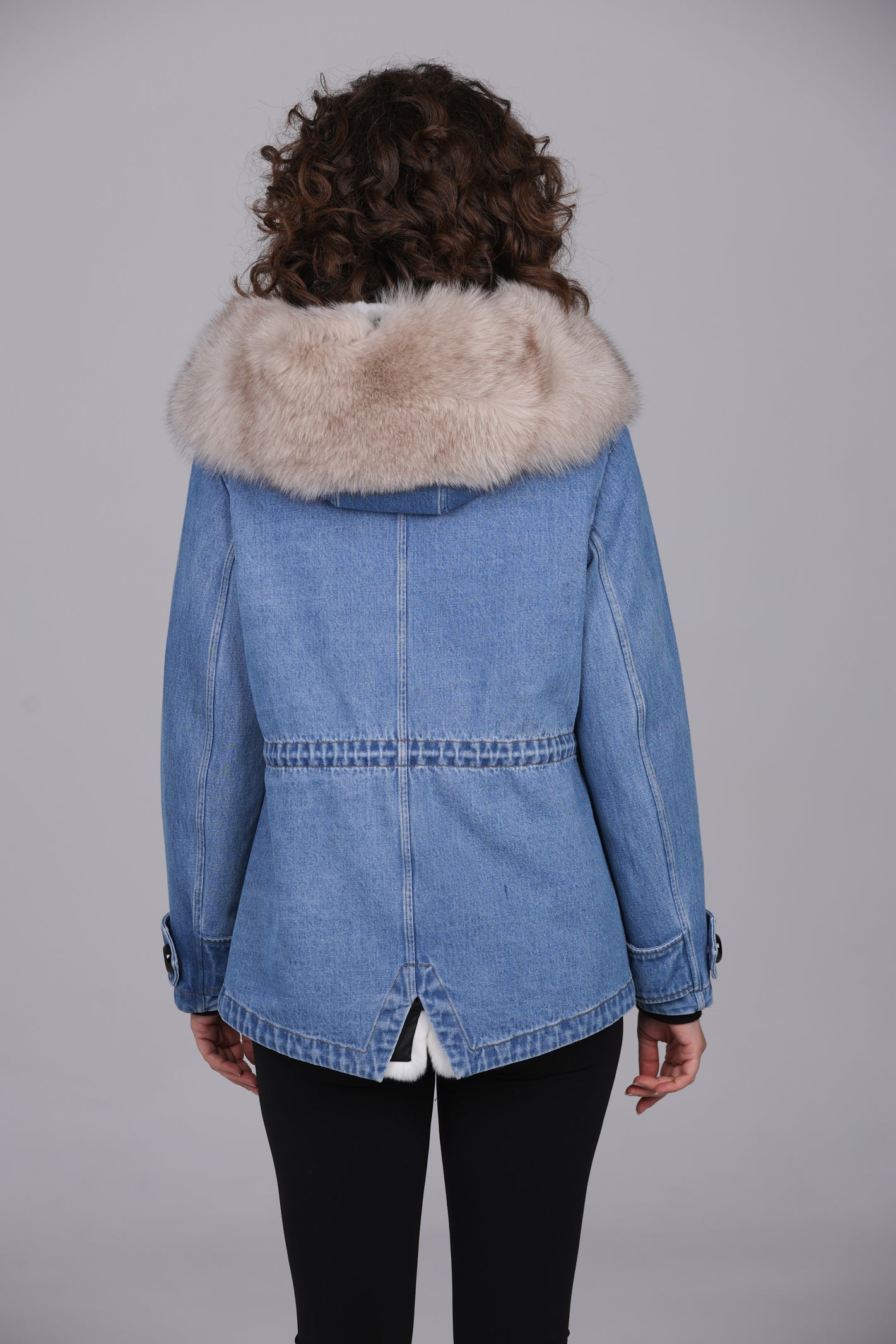 Parka short in misto cotone impermeabile  Fox Beige